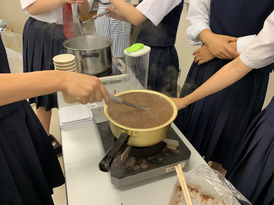 味噌ぜんざい製作風景