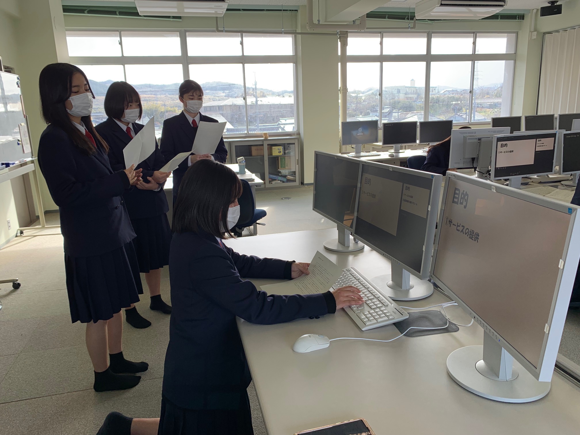 出雲商業_課題研究発表練習風景